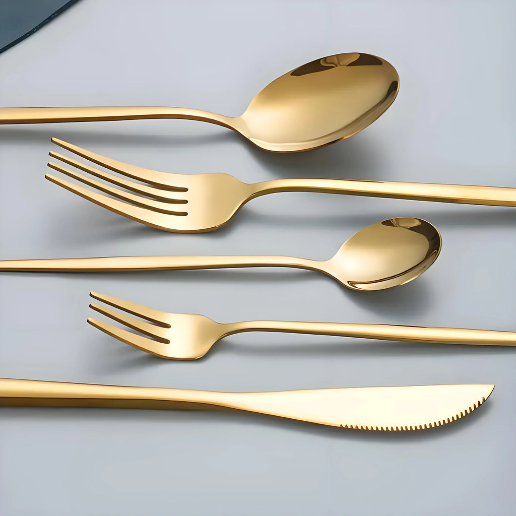 LuxeGold Stainless Cutlery Set