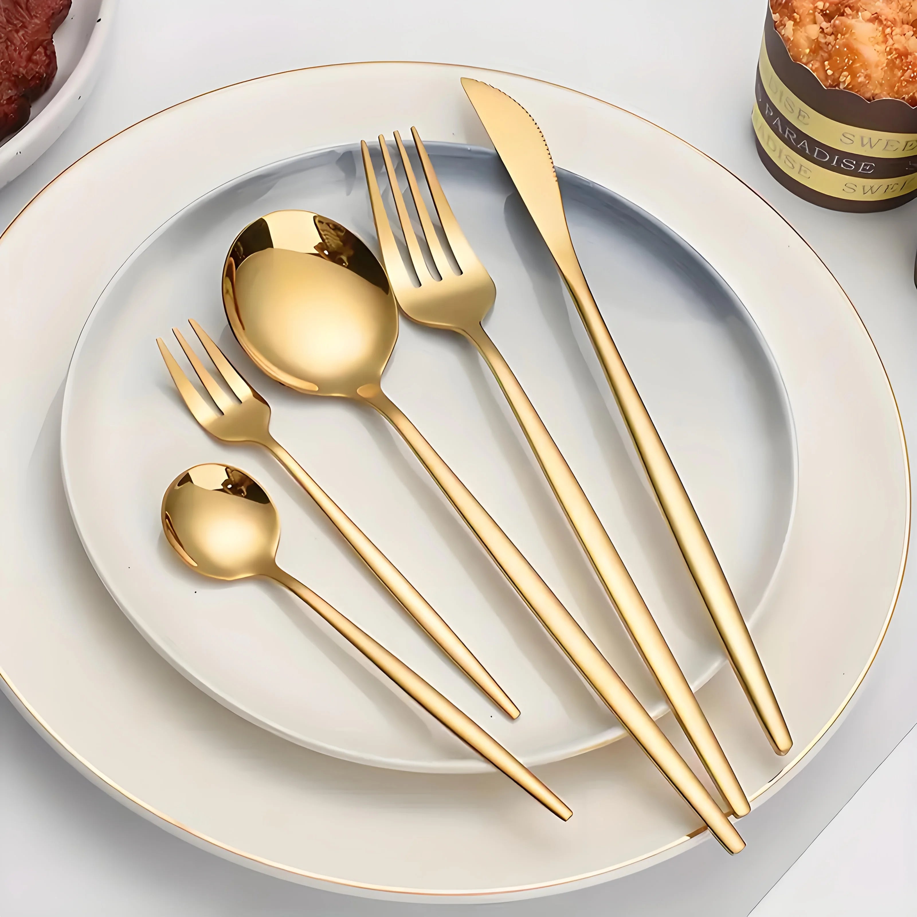 LuxeGold Stainless Cutlery Set