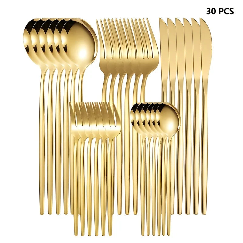 LuxeGold Stainless Cutlery Set