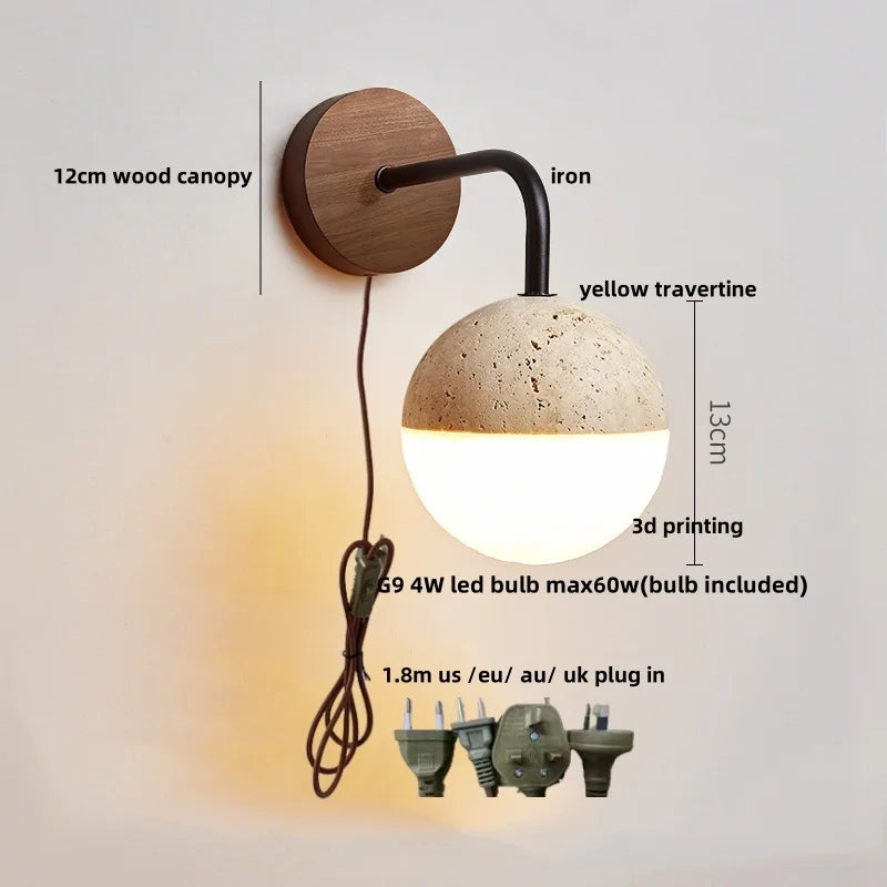 LumiStone Modern Bedside Light